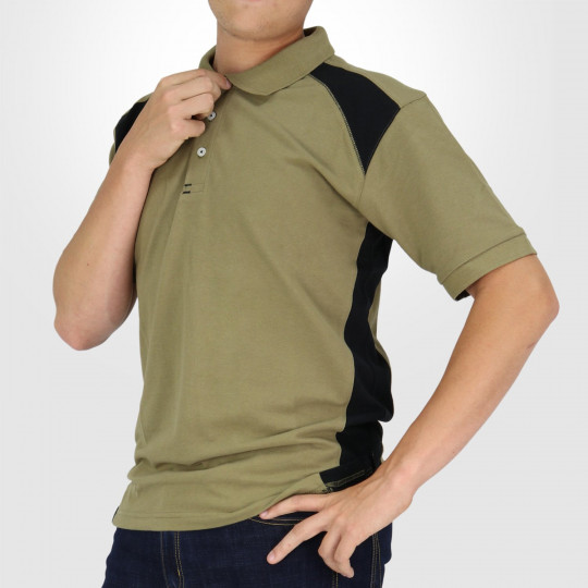 Polo piqué Blaklader vert olive noir