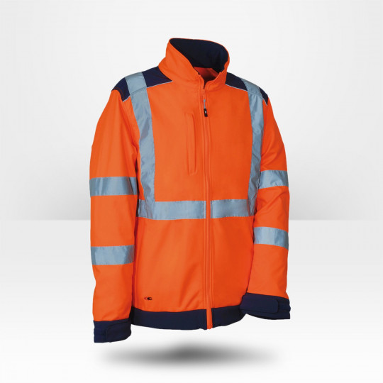 Veste haute visibilité softshell Cofra orange fluo
