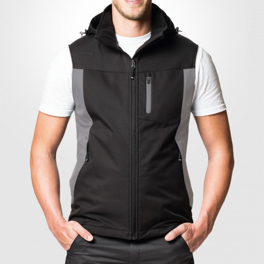 Veste de travail sans manche FHB Justus gris noir