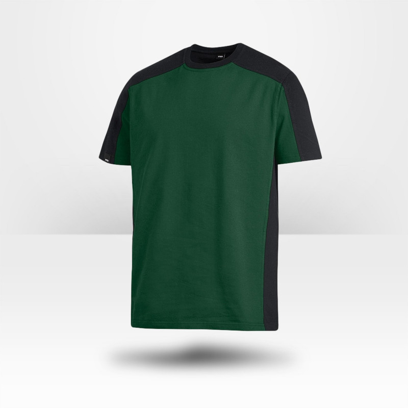 T-shirt bicolore vert 100% coton FHB Marc
