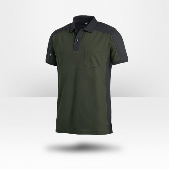Polo bicolore FHB Konrad vert olive noir