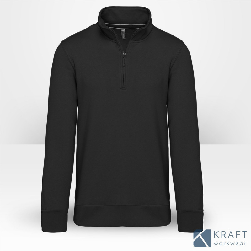 Sweat-shirt de travail col zippé personnalisable