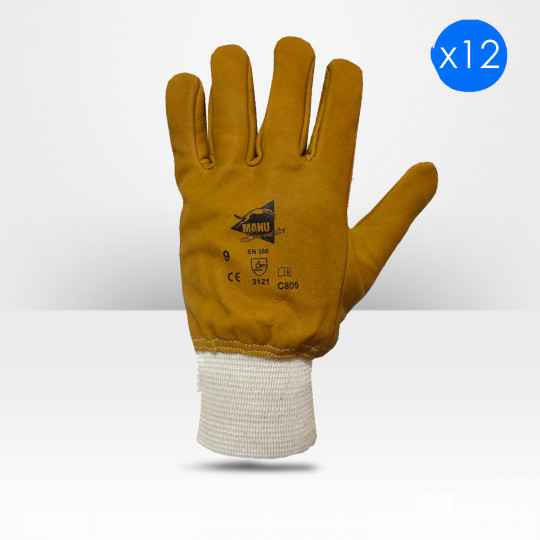 Gant de travail en cuir Manusweet (lot de 12)