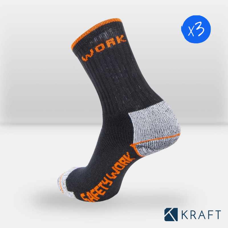 Lot de 3 paires de chaussettes pour chaussures de sécurité