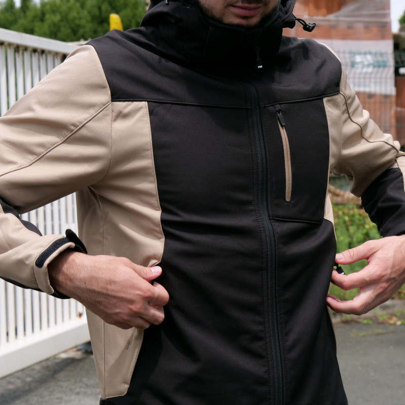 Veste de travail softshell beige FHB Jannik