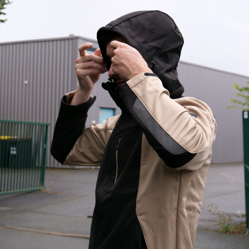 Veste de travail softshell beige FHB Jannik