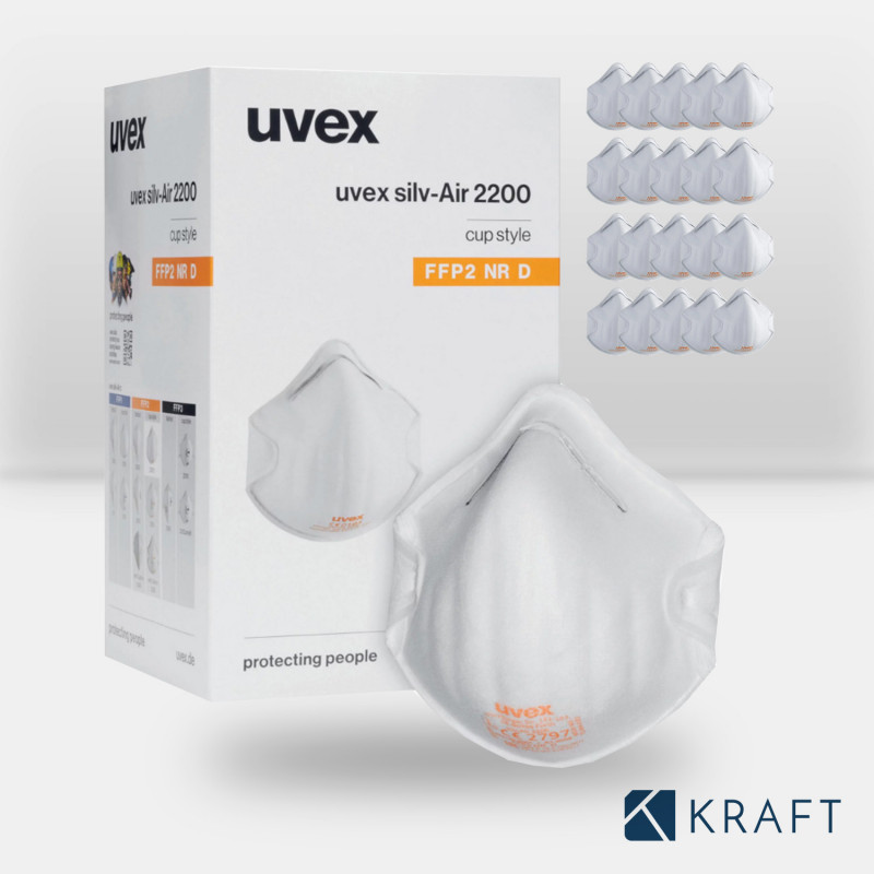 Boîte de 20 masques respiratoires pliables Uvex FFP2