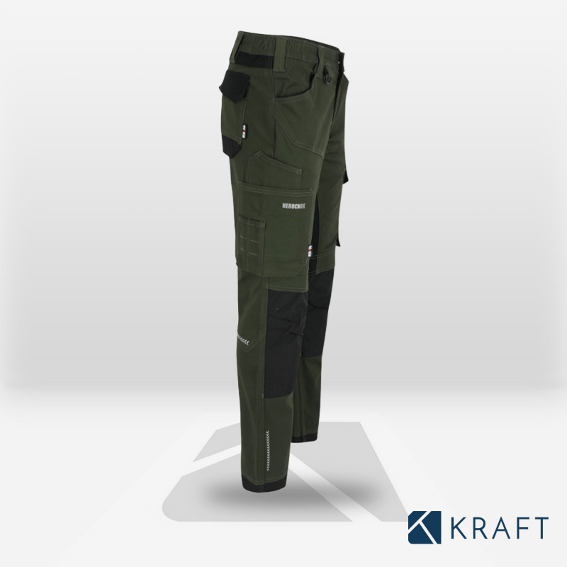 Pantalon de travail stretch avec poches genouillères Herock Xeni